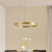Lucande LED pendant light Yonam, 60 cm, 1-bulb, gold, CCT
