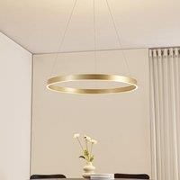 Lucande LED pendant light Yonam, 80 cm, 1-bulb, gold, CCT