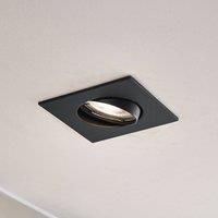 Prios recessed light Fibur, black, 9 cm, GU10