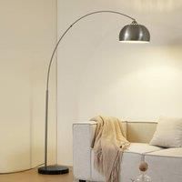 Lindby Floor lamp, nickel, marble