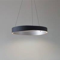 Lucande LED-pendant lamp Daelor, black / alu, 70 cm, CCT
