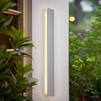 Lucande Melira LED outdoor wall light, length 100 cm, grey
