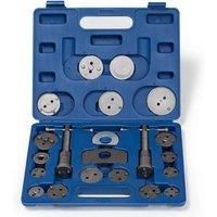 practical universal brake piston tool kit set 22 pcs with case incl. handle blue