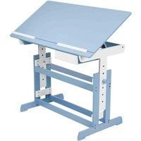 tectake Kids desk with drawer - blue