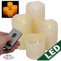 4 LED wax candles with remote control flameless realistic flickering flame new