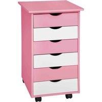 6 drawers mobile office under desk pedestal wooden cabinet cupboard new