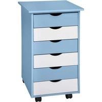 6 drawers mobile office under desk pedestal wooden cabinet cupboard new