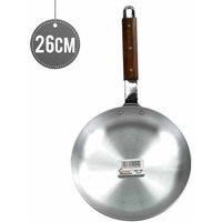 Aluminium Frying Pan Fry Cooking Pan Wooden Handle Heavy Duty 22cm  24cm 26cm