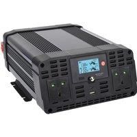 Technaxx Off-Grid Pure Sine Wave Car Power Inverter TE22 with LC Display, 2xUK plug, 2xUSB port, TÜV Rheinland certified, converts 12v to 230v - Power output is 2000W (continuous) & 4000W (peak)