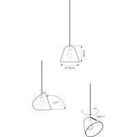 Nyta Tilt S pendant light, 3 m red cable, grey
