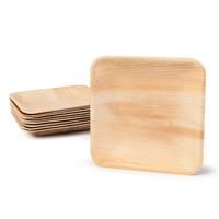 BIOZOYG DTW05369 Disposable palm leaf plate, 25 pieces, angled, 15x15 cm, compostable