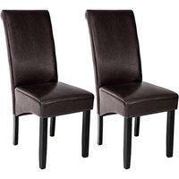 Tectake Dining chairs with ergonomic seat shape - cappuccino