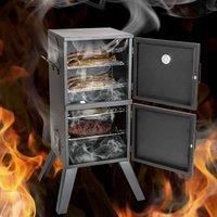 tectake Smoker with temperature display - black