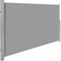 Garden side awning sunshade retractable windscreen windbreak alu black new