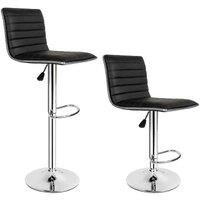 2 Bar stools set faux leather kitchen stool breakfast chair chrome 1x Lounge New