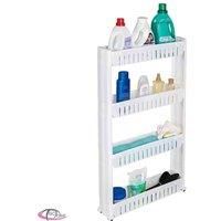 Slide out kitchen trolley rack holder slim storage organiser on wheels new