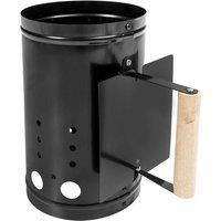 bbq chminey firestarter with safety handlr heat shield for grillingsilver