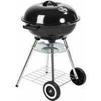 Tectake BBQ Kettle Grill £ 41.5cm Galvanized With Wheels Black