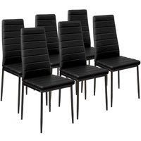 set of 6 light weight dining chairs with high seating comfort synthetic leather
