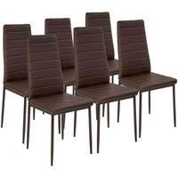 set of 6 light weight dining chairs with high seating comfort synthetic leather