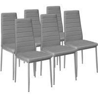 set of 6 light weight dining chairs with high seating comfort synthetic leather