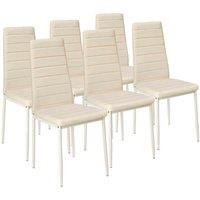 set of 6 light weight dining chairs with high seating comfort synthetic leather