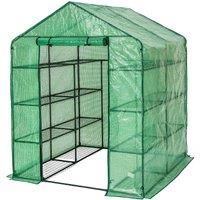 Greenhouse with shelf PVC cover growhouse outdoor tent house plants 143x143x195