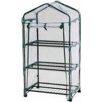 Greenhouse 3 tier on wheels PVC cover growhouse balcony tent plant 69x49x133cm