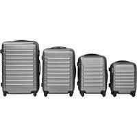 Tectake Suitcase set 4-piece lightweight hard shell - grey