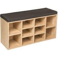 Shoe Storage Cabinet Rack MDF Fibre Board Seat Cushion Shelves 103.5 x 48 x 30cm