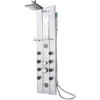 tectake Shower panel with 10 massage jets, aluminium - silver