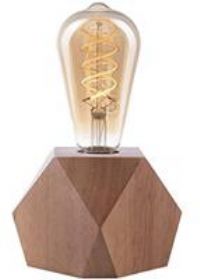 CROWN LED Wooden Table Lamp - Battery Operated, Includes EL17, E27