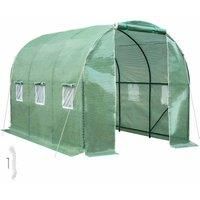 Greenhouse Polytunnel Steel Frame PE Foil Tomato House Garden Patio Plant Green