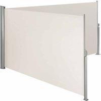 Aluminium double side awning privacy screen - privacy screen, garden privacy screen, patio awning - 180 x 600 cm - beige