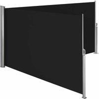 Double sided awning wall retractable side sunshade windscreen windbreak alu blac