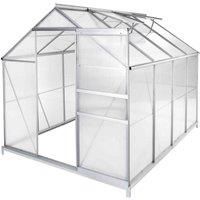 Tectake Greenhouse In Aluminium & Polycarbonate W/ Foundation