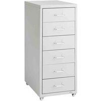 Metal filing cabinet on casters office storage pedestal cupboard with 6 drawers
