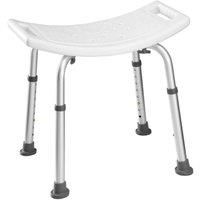 Shower stool bench bath step adjustable height lightweight aluminium white new