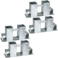 TecTake Log Holder Brackets Galvanised 4 Piece