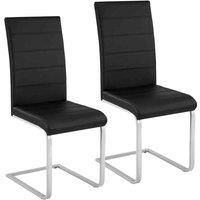 Cantilevered Dining Chairs | Set of 2 in modern leatherette fabric table kitchen