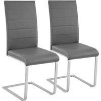 tectake 2 dining chairs rocking chairs - grey