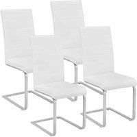 TecTake 4 Dining Rocking Chairs - White