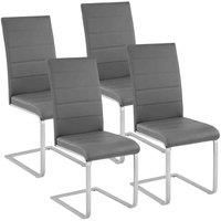 TecTake 4 Dining Chairs Rocking Chairs - Grey