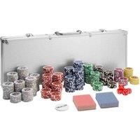 tectake Poker set - silver, 500 Pieces
