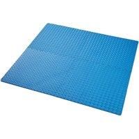 set of 12 gym mats protective mats floor gymnastics - interlocking black
