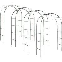 4x Garden Rose Arch Set Trellises Climbing Plant Flowers Terrace Steel Green