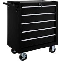 tectake Tool chest with 5 drawers - black