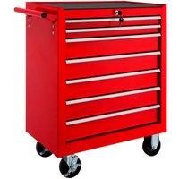 tectake Tool chest with 7 drawers - red