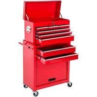 tectake Tool chest with 8 drawers - red