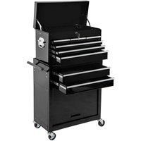 Tectake Tool Chest w/ 8 Drawers Black, Black